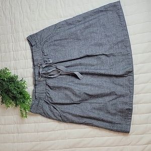 Eileen Fisher M Gray Drawstring Skirt